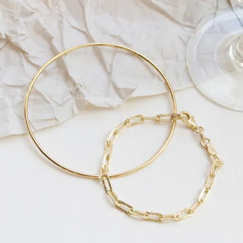 rannekoru kullattua hopeaa 17, 18cm x 4,0 mm