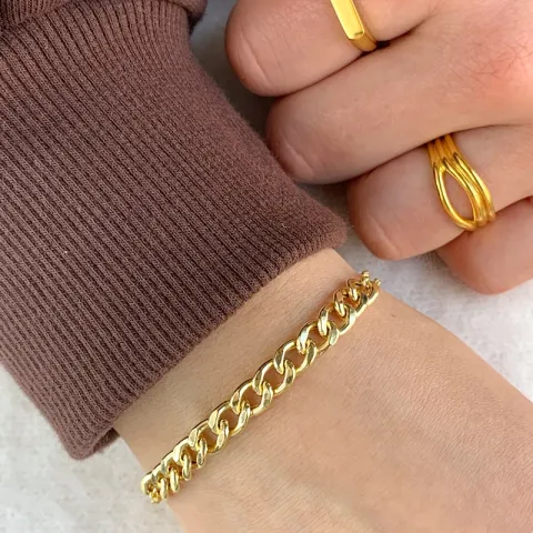 panssarirannekoru kullattua hopeaa 17 plus 3 cm x 6,2 mm