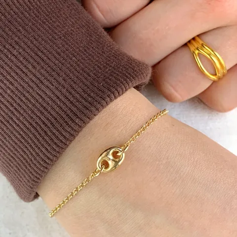 rannekoru kullattua hopeaa 17, 18cm x 8,0 mm