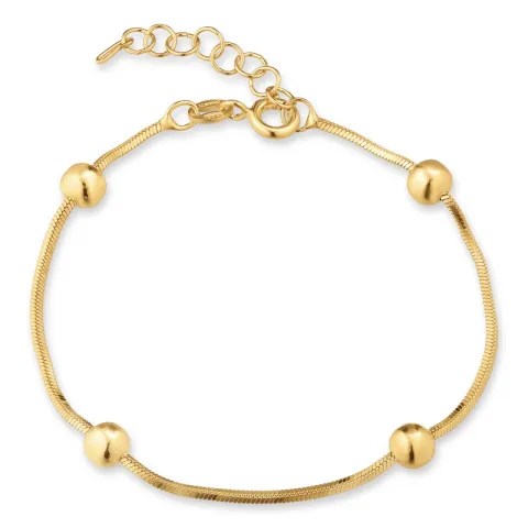 kuularannekoru kullattua hopeaa 17 plus 3 cm x 5,0 mm