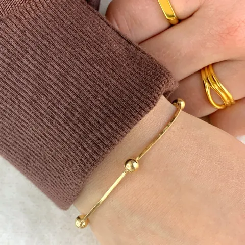 kuularannekoru kullattua hopeaa 17 plus 3 cm x 5,0 mm