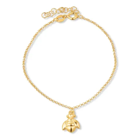 mehiläinen rannekoru kullattua hopeaa riipus kullattua hopeaa