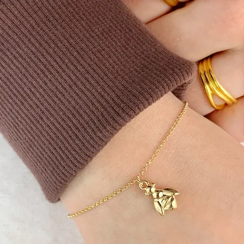 mehiläinen rannekoru kullattua hopeaa riipus kullattua hopeaa