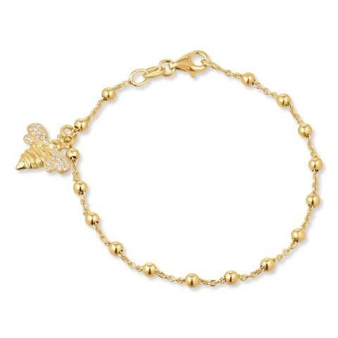 mehiläinen zirkoni rannekoru kullattua hopeaa riipus kullattua hopeaa