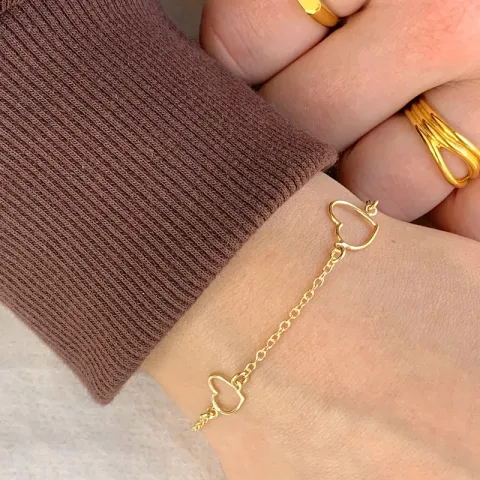 sydän rannekoru kullattua hopeaa riipus kullattua hopeaa