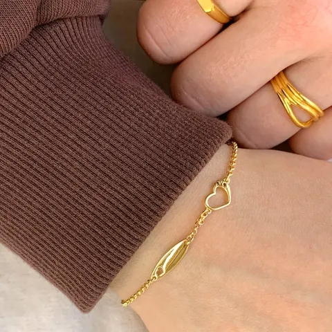 sydän rannekoru kullattua hopeaa riipus kullattua hopeaa