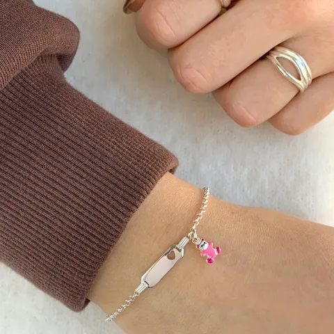 nalle lasten rannekoru hopeaa riipus hopeaa