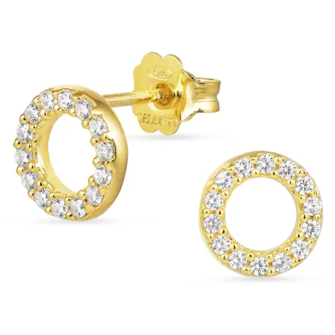 pyöreitä valkoinen nappikorvakorut  kullattu hopea