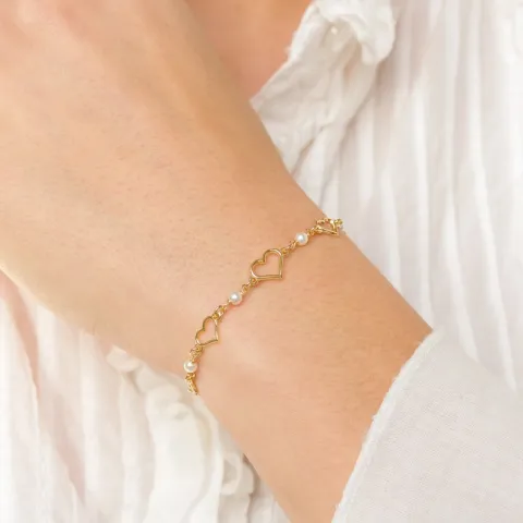 sydän rannekoru kullattua hopeaa