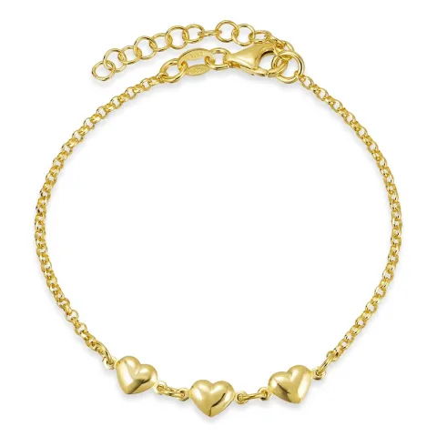 sydän nilkkaketju kullattua hopeaa