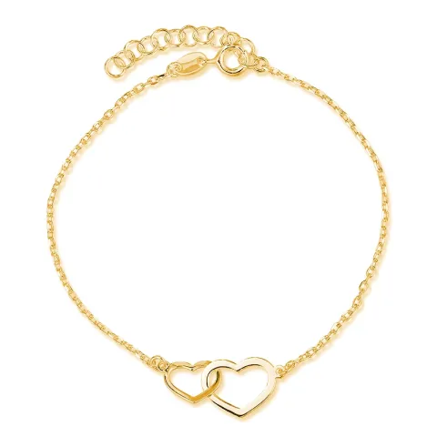 sydän rannekoru kullattua hopeaa