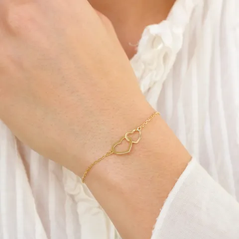 sydän rannekoru kullattua hopeaa