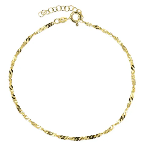 nilkkaketju kullattua hopeaa 24 + 3 cm x  