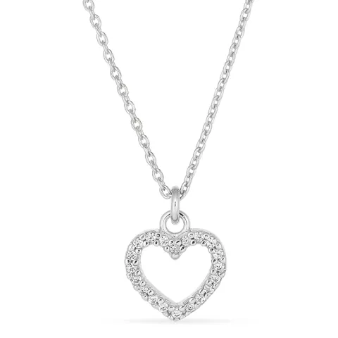 sydän zirkoni kaulaketju hopeaa