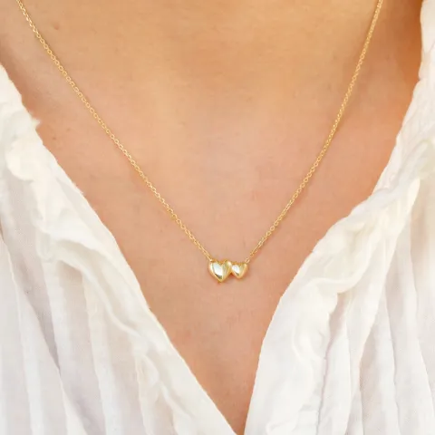 sydän kaulaketju kullattua hopeaa