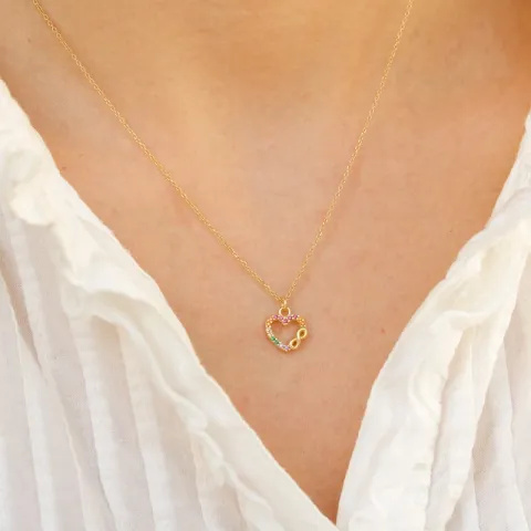 sydän kaulaketju kullattua hopeaa