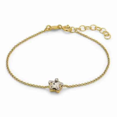 tähti kristalli rannekoru kullattua hopeaa