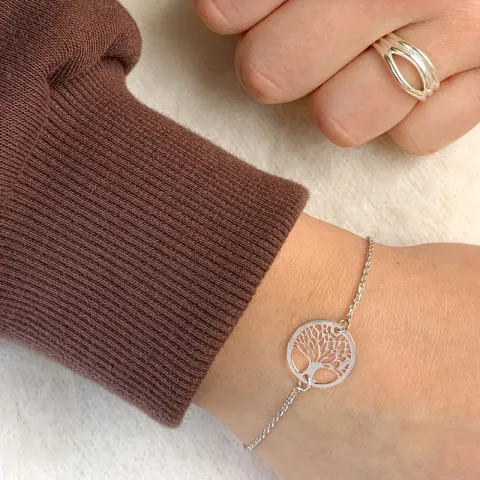 elämänpuu rannekoru rodinoitua hopeaa riipus rodinoitua hopeaa