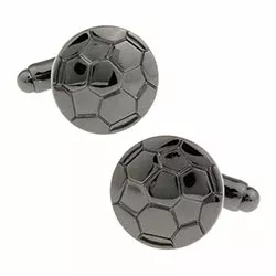 Pyöreitä jalkapallo kalvosinnapit  musta teräs