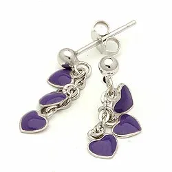 Sydän lasten korvakorut  rodinoitua hopeaa