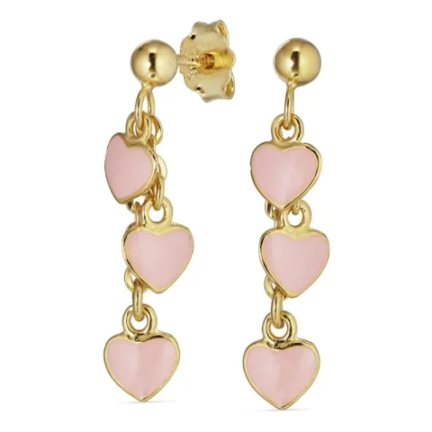 näytepakkaukset laventelinvärinen sydänkorvakorut  kullattua hopeaa