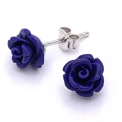 Edullisia Rose Beauty sininen korvarenkaat  hopea