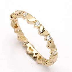 Kapea sydän sormus kullattua hopeaa