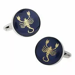 Pyöreitä skorpioni kalvosinnapit  teräs