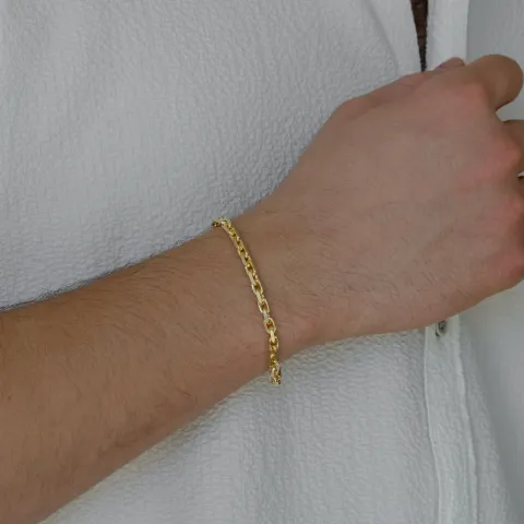 Bnh anker facet armbånd kullattua hopeaa 18,5 cm x 4,0 mm