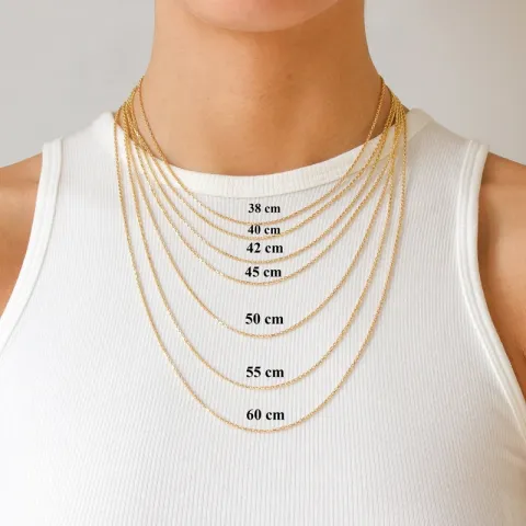 Bnh anker facet rannekoru kullattua hopeaa 60 cm x 4,0 mm