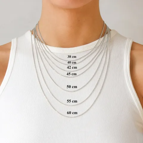 kortti BNH Anker facet rannekoru 14 karaatin valkokultaa 38 cm x 1,4 mm