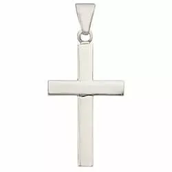 Leveä valkokultaa BNH risti  14 karaatin valkokultaa