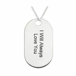 Dogtag Nimikaulaketjut riipus hopea