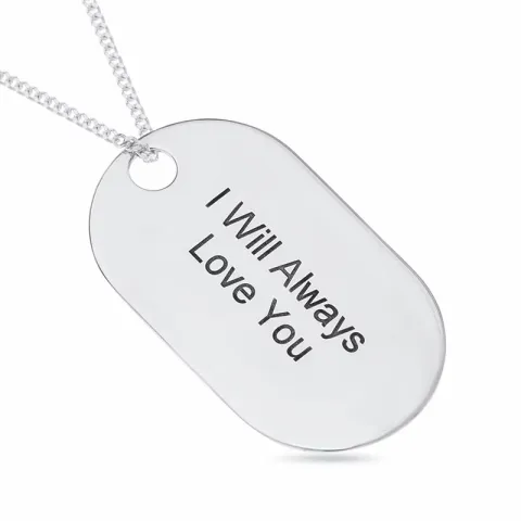 Dogtag Nimikaulaketjut riipus hopea