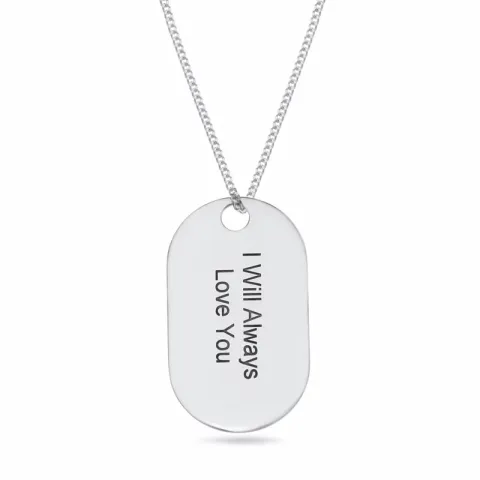 Dogtag Nimikaulaketjut riipus hopea