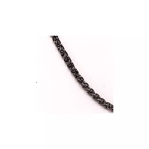 BNH vehnäkaulaketju musta rodinoitu hopea 42 cm x 1,3 mm
