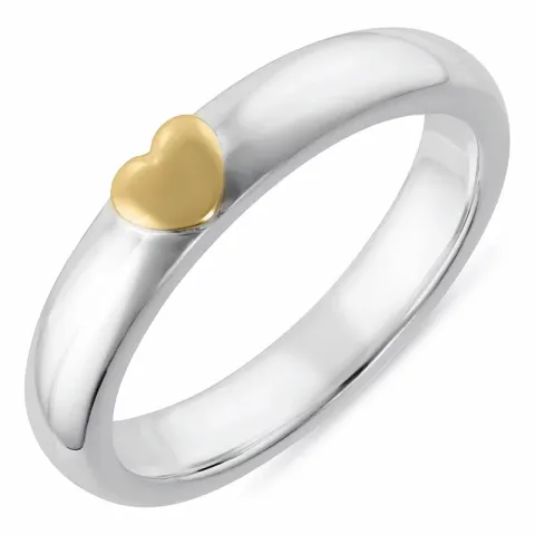 sydän sormus hopeaa, jossa 8 karaattia kulta