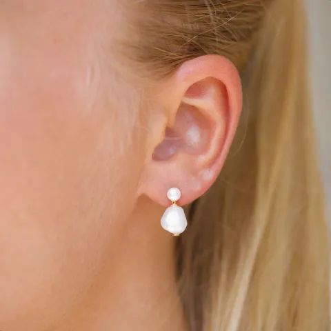 8 - 9 mm helmi korvarenkaat  kullattu hopea