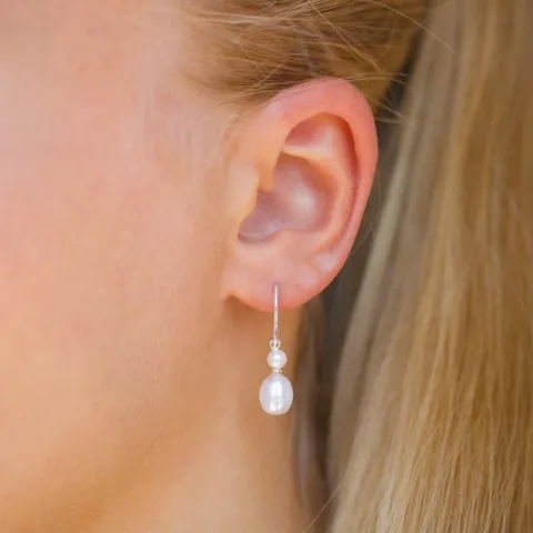 7-7,5 mm helmi korvarenkaat  hopea