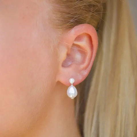 8 - 9 mm helmi korvarenkaat  hopea