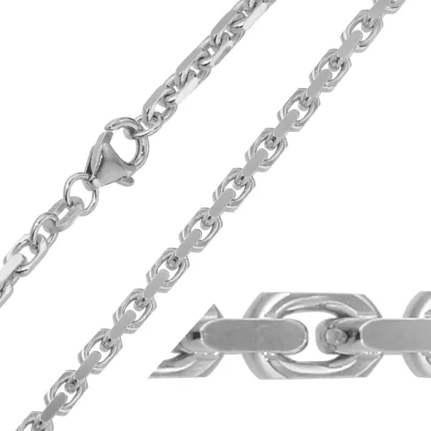 BNH Anker facet armbånd 14 karaatin valkokultaa 18,5 cm x 3,4 mm