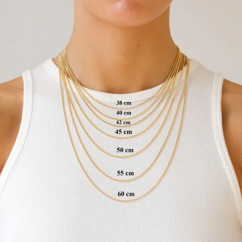 BNH panssarikaulaketju 14 karaatin kultaa 50 cm x 2,4 mm