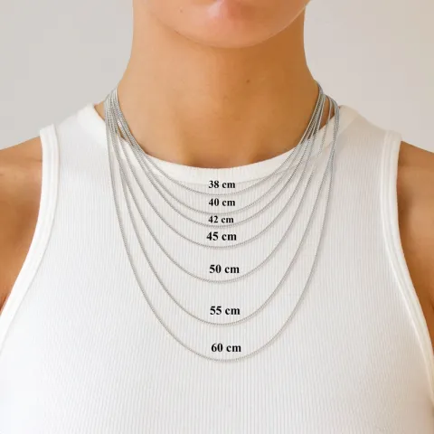 BNH panssarikaulaketju hopeaa 45 cm x 1,8 mm