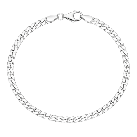 BNH panssarirannekoru hopeaa 21 cm x 4,0 mm