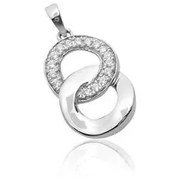 Pyöreä timantti riipus 14 karaatti valkokultaa 0,11 ct