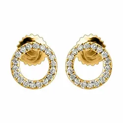 Pyöreitä 7 mm timantti nappikorvakorut 14 karaatin kultaa kanssa timanttia 