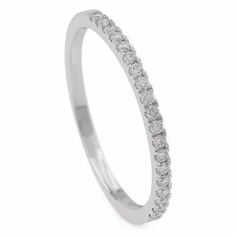 Kapea valkokulta sormus 14 karaatin valkokultaa 0,16 ct