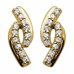 Aitoja timantti nappikorvakorut 14 karaatin kultaa kanssa timanttia 