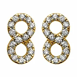 ääretön-merkki timantti nappikorvakorut 14 karaatin kultaa kanssa timantti 