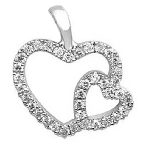 Sydän timanttiriipus 14 karaatti valkokultaa 0,29 ct